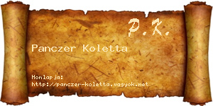 Panczer Koletta névjegykártya